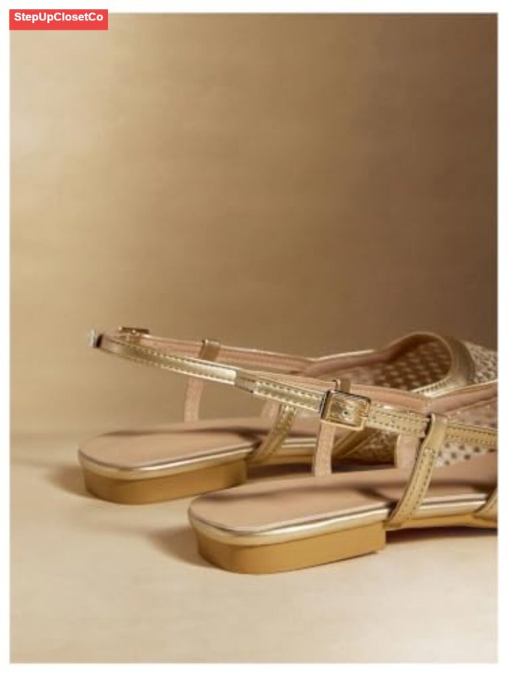 Faux Leather Slingback Flats Square Toe Slide Sandals Casual Beach - Picture 2 of 5